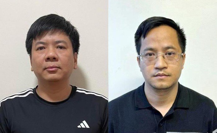 Bị can Nguyễn Ngọc Thủy (bên trái) và Đặng Văn Hiển. Ảnh: Bộ Công an