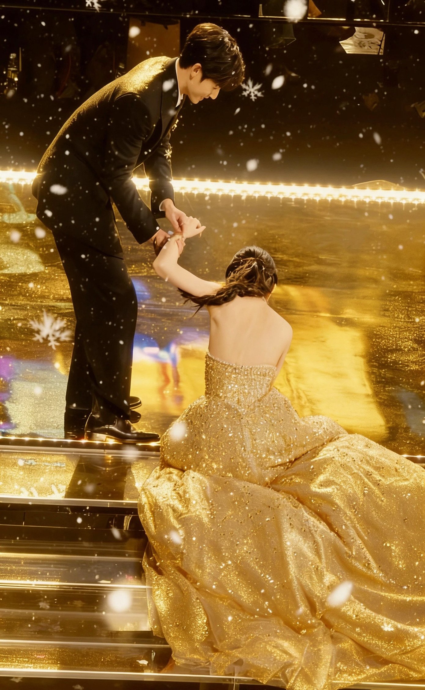 Cú ngã của Mạnh Tử Nghĩa được chụp ở nhiều góc khác nhau và khiến khán giả trầm trồ nhờ sự thanh lịch của nữ diễn viên.