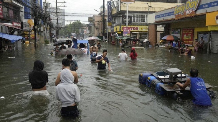 Ngập lụt nghiêm trọng ở Philippines vào tháng 7. (Ảnh: AP)