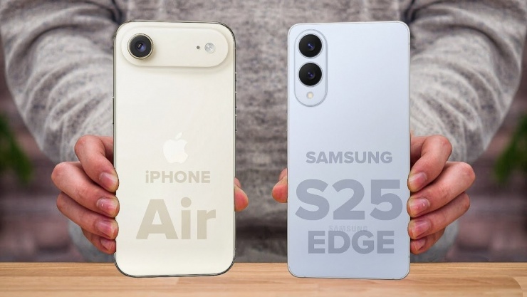 iPhone Air và Galaxy S25 Edge là những smartphone siêu mỏng nổi bật của năm 2025. Ảnh: YouTube