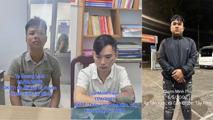 Qua truy xét, Công an tỉnh Tây Ninh bắt nhanh 3 đối tượng gây án.(Ảnh: MĐ)