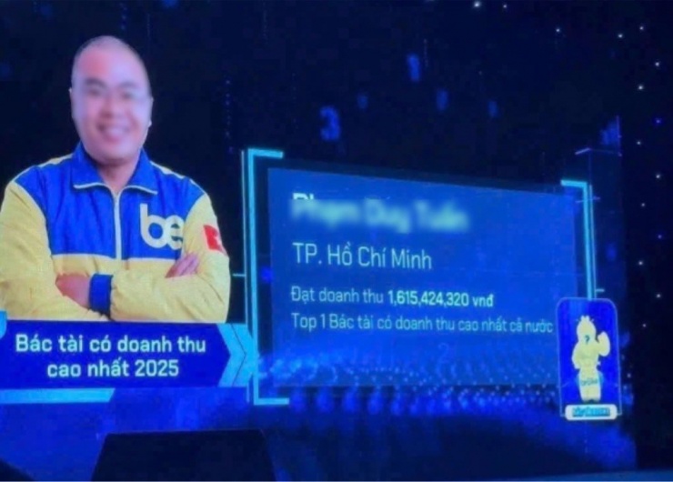 Tài xế Be Việt Nam có doanh thu cao nhất năm 2025 do tạo trên nền tảng, không phải thu nhập thực nhận.
