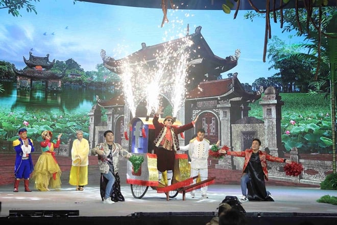 Một cảnh trong chương trình "Làng Vũ Đại thời hội nhập". Ảnh: VTV