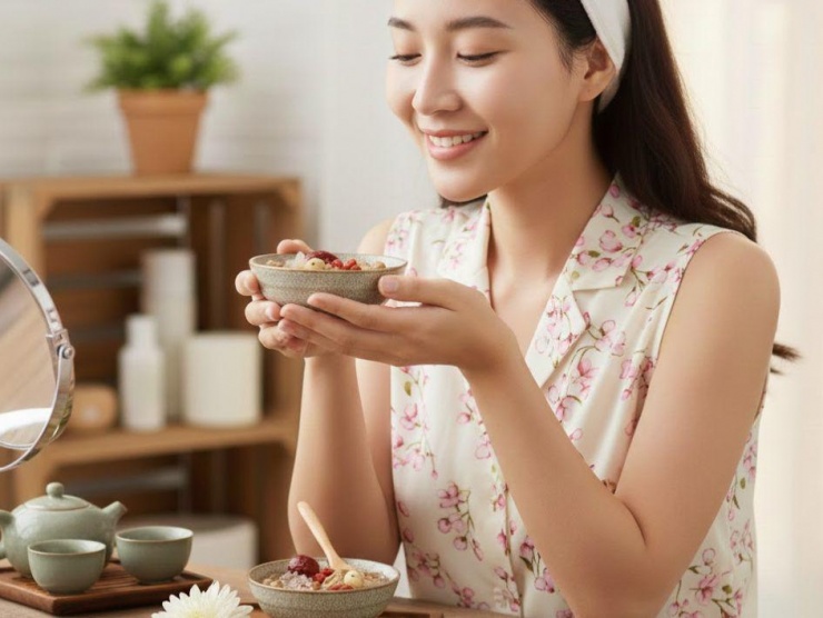 Nên dùng chè dưỡng nhan 2-3 lần mỗi tuần.