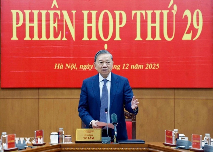 Tổng Bí thư Tô Lâm phát biểu tại phiên họp. Ảnh: TTXVN.