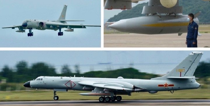 Máy bay trực thăng H-6N trang bị tên lửa đạn đạo YJ-21. Ảnh: Military Watch