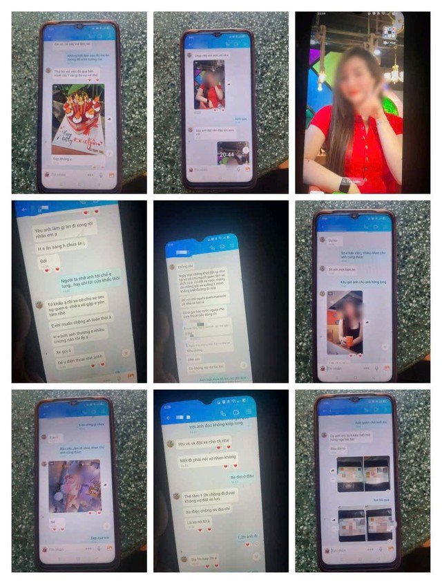 Những tin nhắn "mùi mẫn" suýt khiến anh Th sập bẫy. Ảnh: Công an Đồng Nai.