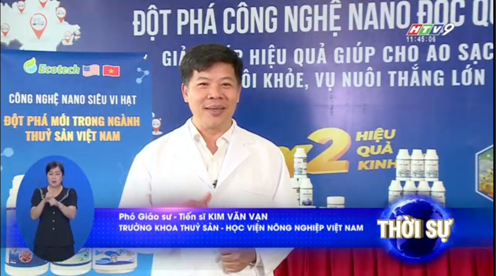 PGS.TS Kim Văn Vạn nhận định công nghệ Nano của Ecotech đang đáp ứng ba yêu cầu quan trọng của ngành: xử lý bệnh an toàn – tăng sức đề kháng bền vững – bảo vệ hệ vi sinh ao nuôi, từ đó giúp mô hình nuôi tiến gần hơn đến tiêu chuẩn hữu cơ.