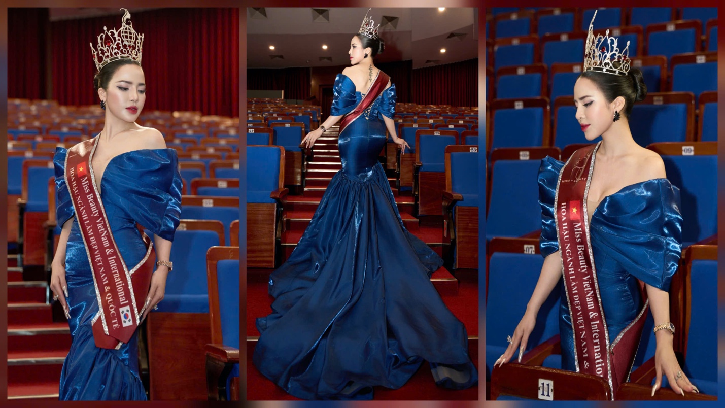 Thần thái tự tin, nội tâm sâu sắc và một nội lực mạnh mẽ luôn cho Hà những biểu cảm đẹp nhất trong trang phục dạ hội.