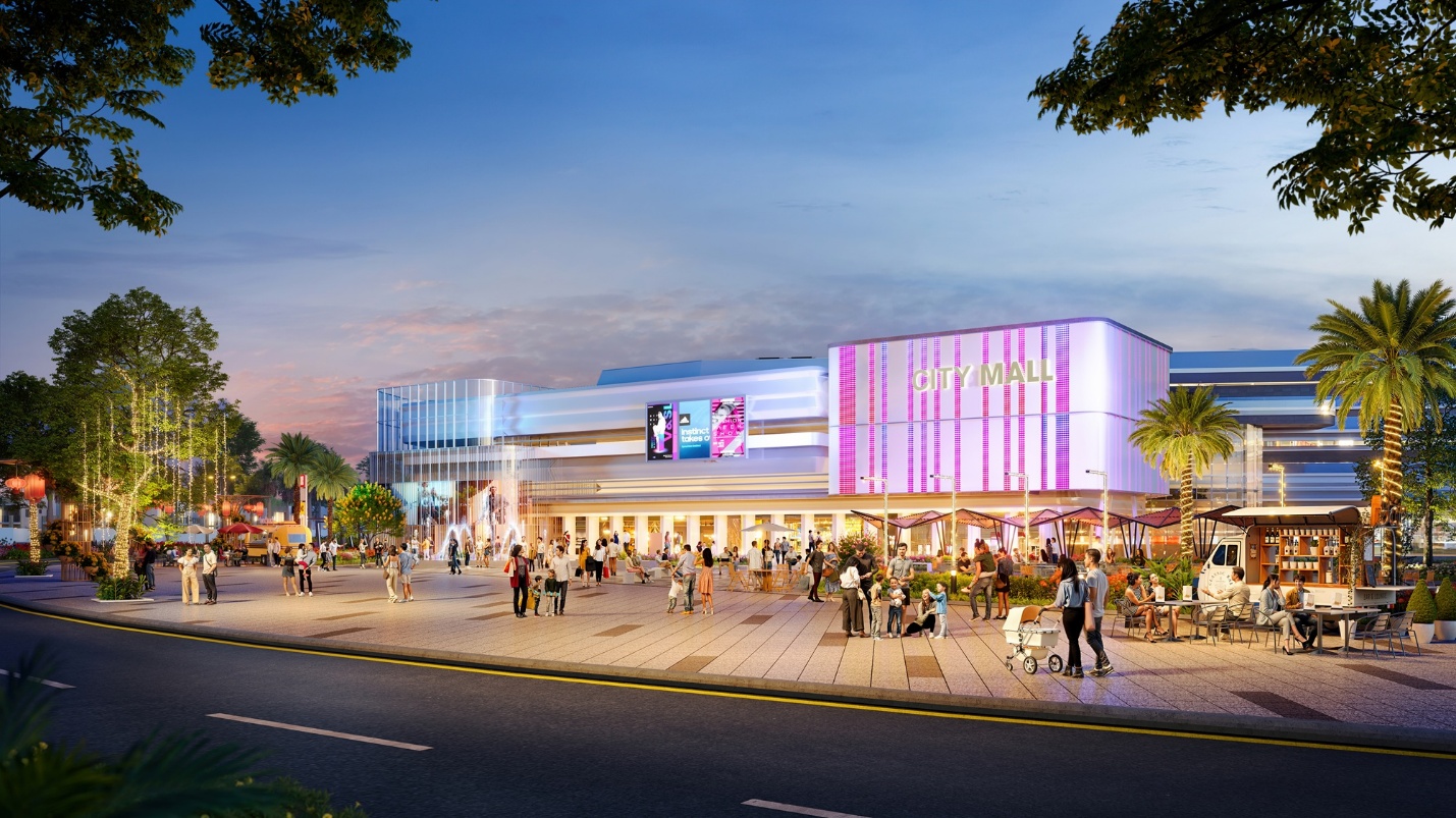 Trung tâm thương mại 2,6ha tại The Link City được bố trí trong tổng thể quy hoạch tiện ích, góp phần hoàn thiện cấu trúc đô thị Dầu Giây.