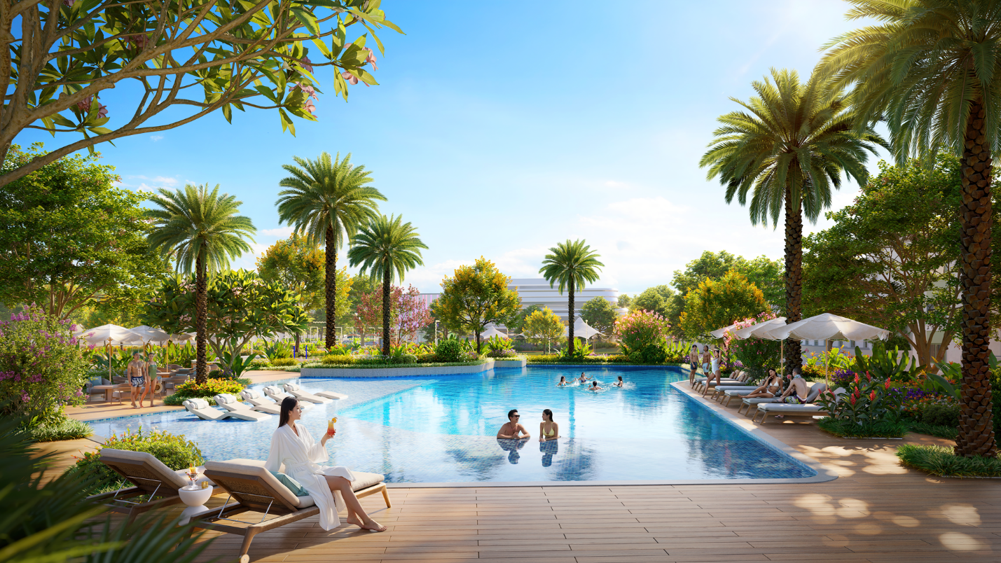 Không gian hồ bơi chuẩn mực tại The Link City.