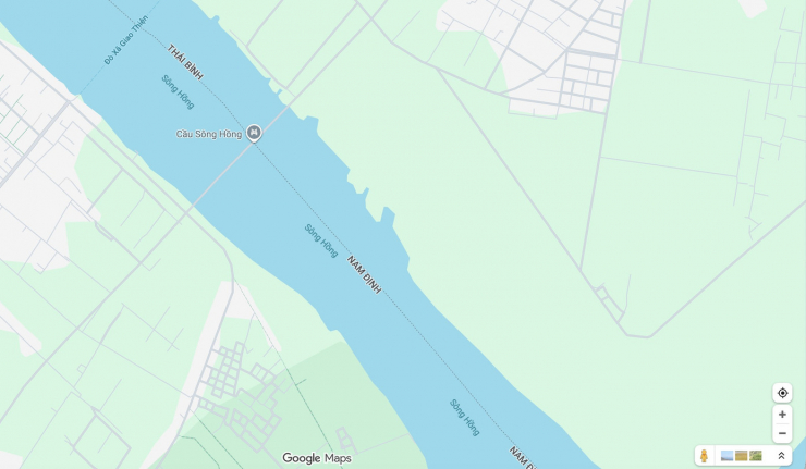 Vị trí cầu sông Hồng nằm trên tuyến đường ven biển nối liền tỉnh Ninh Bình và Hưng Yên.