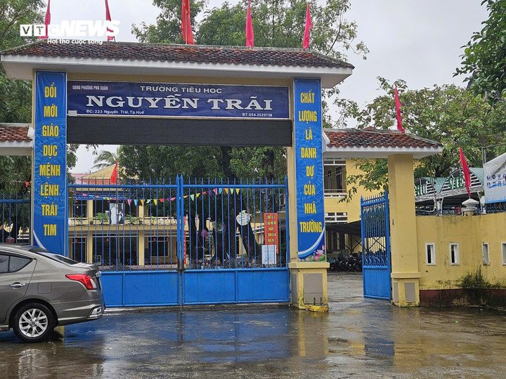 Trường Tiểu học Nguyễn Trãi (TP Huế) nơi xảy ra sự việc. (Ảnh: Nguyễn Vương)