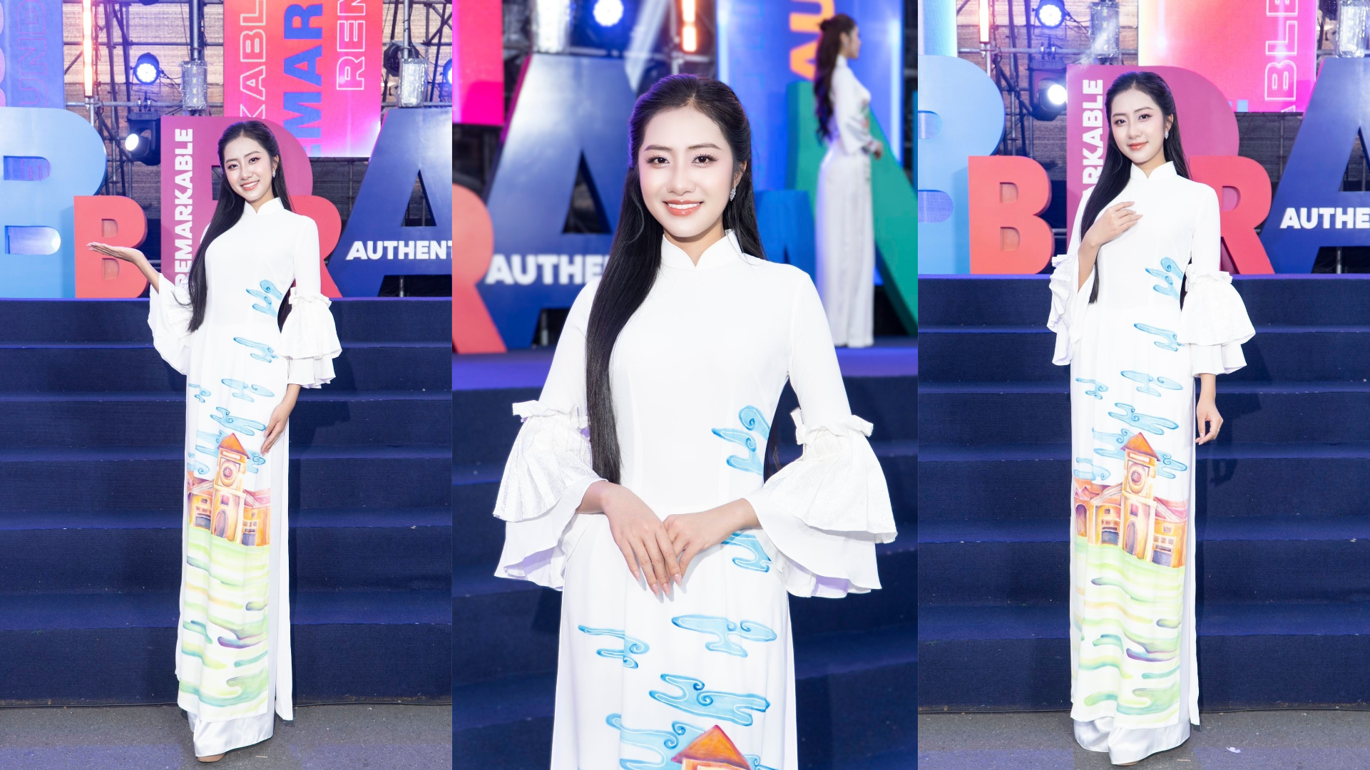 Hoa hậu Hà Trúc Linh diện áo dài với họa tiết ý nghĩa tại các sự kiện cuối năm - 4