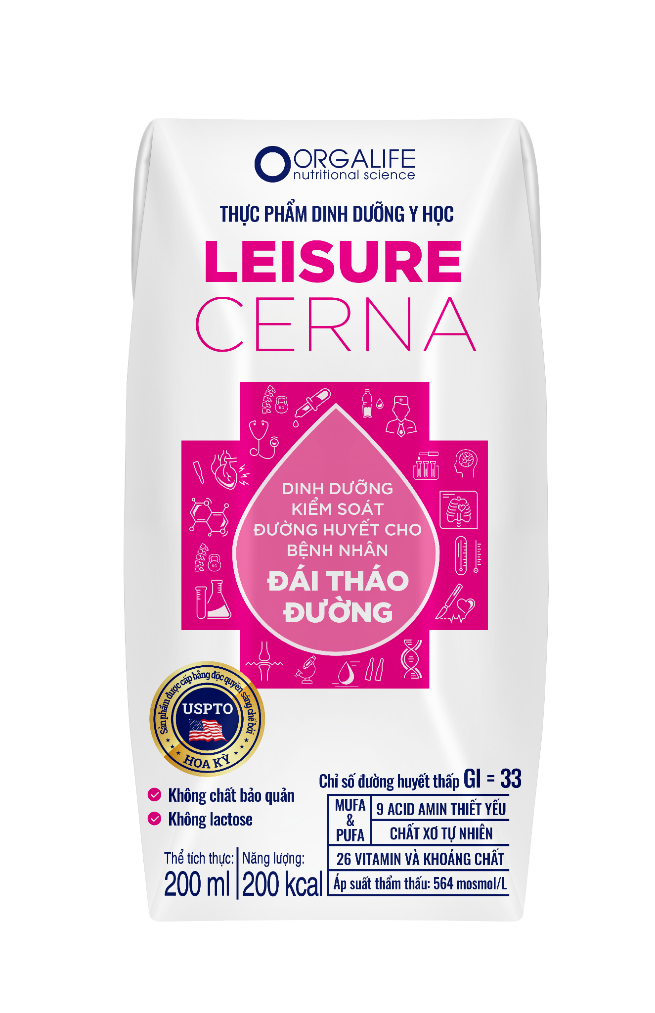 Leisure Cerna phù hợp cho bệnh nhân đái tháo đường. Nguồn: Orgalife.