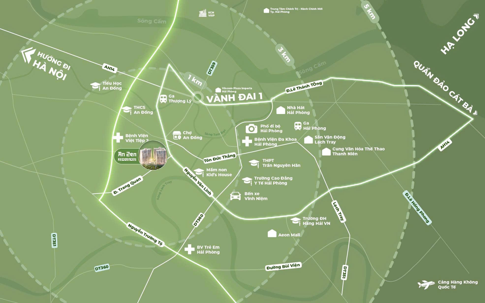 An Zen Residences nắm giữ lợi thế bậc nhất về vị trí tiện ích