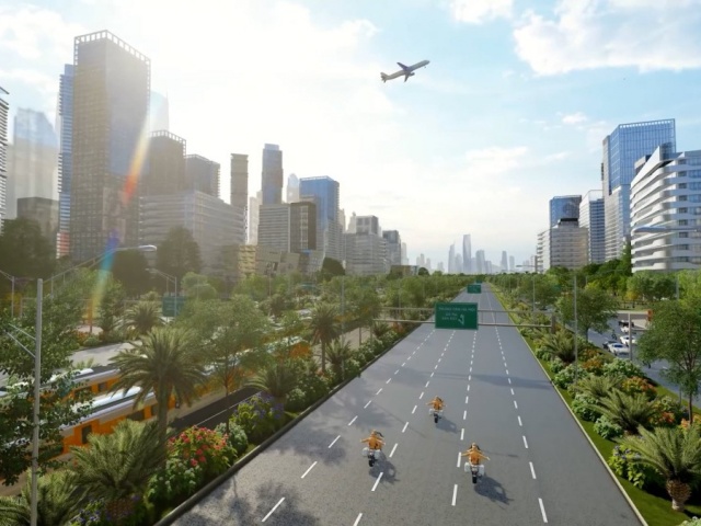 Hình dáng đường nối sân bay Gia Bình với Hà Nội