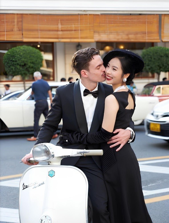 Vợ chồng Mai Anh và Blaze chụp ảnh cưới, năm 2024. Ảnh nhân vật cung cấp