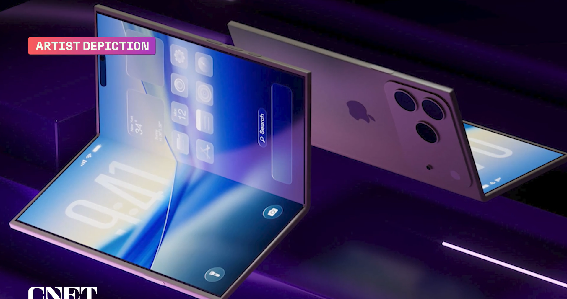 Ảnh concept iPhone Fold màn hình gập.