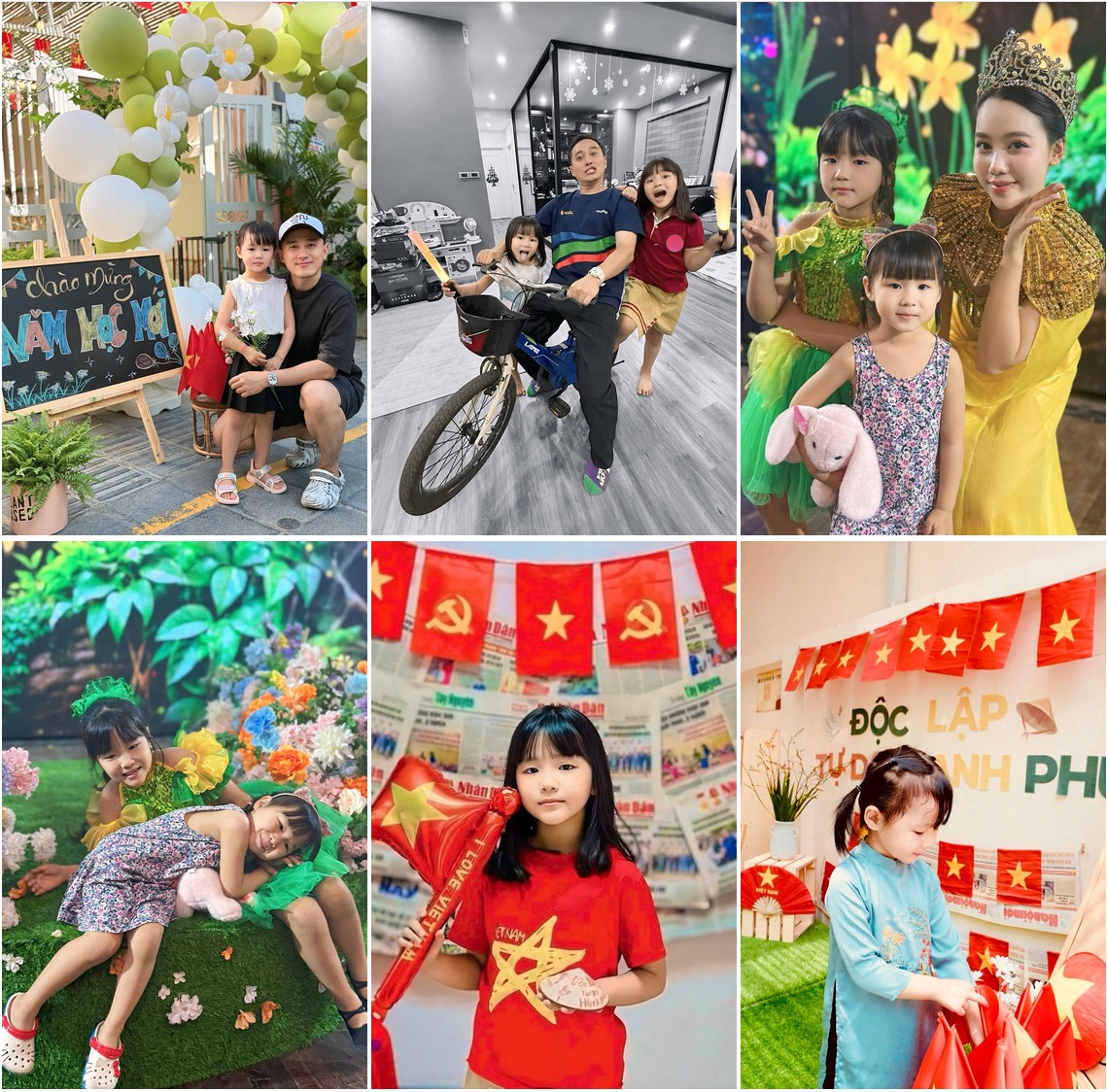 MC Ngọc Huy và 2 con gái: Tuệ Lam (biệt danh Bơ) và Tường Linh (biệt danh Pasta)