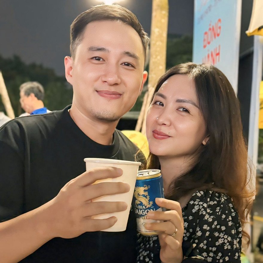 MC Ngọc Huy và vợ - BTV Trần Thu Hường.&nbsp;