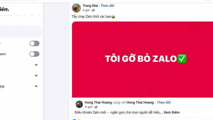 Làn sóng kêu gọi tẩy chay Zalo lan rộng khi nền tảng này áp dụng điều khoản dịch vụ mới với lựa chọn duy nhất là “đồng ý hoặc ngừng sử dụng”.