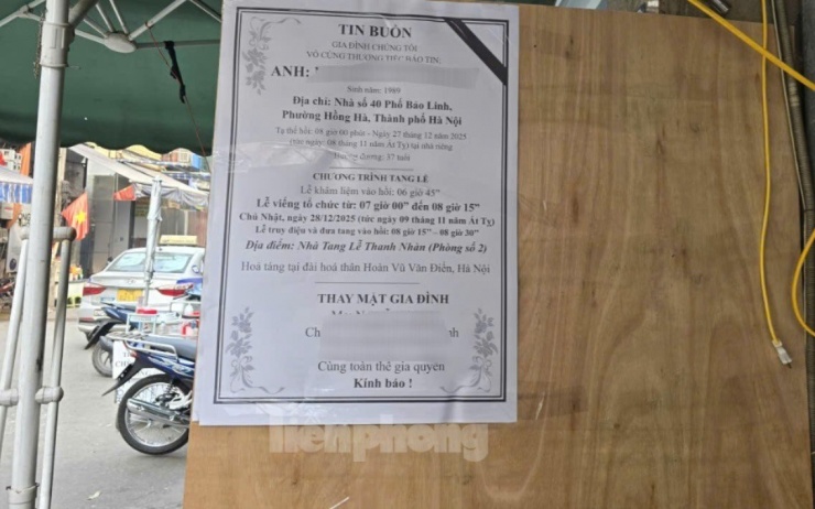 Thông báo tin buồn của gia đình.