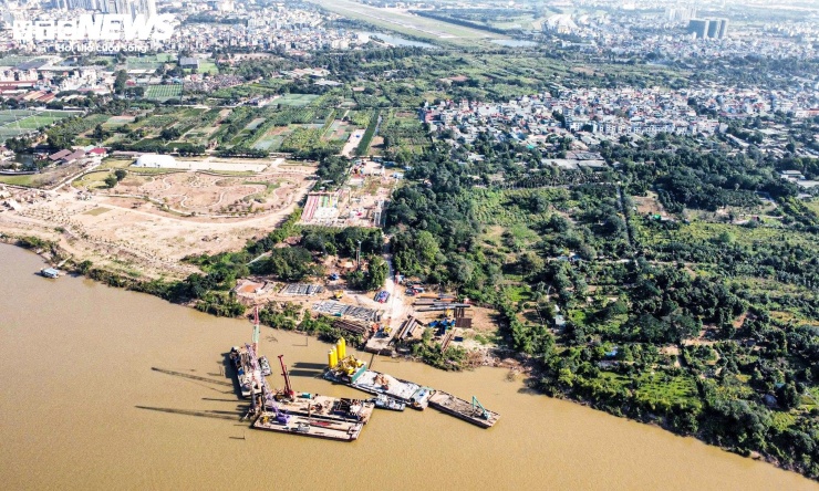 Cận cảnh công trường thi công cầu Trần Hưng Đạo 6 làn xe bắc qua sông Hồng - 5