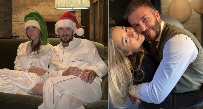 Cựu danh thủ David Beckham đăng ảnh Giáng sinh ấm áp bên vợ con.