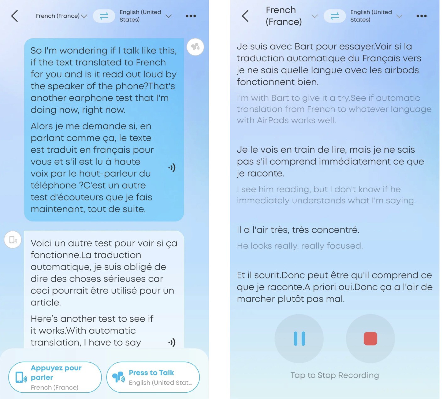 Tính năng dịch thuật.