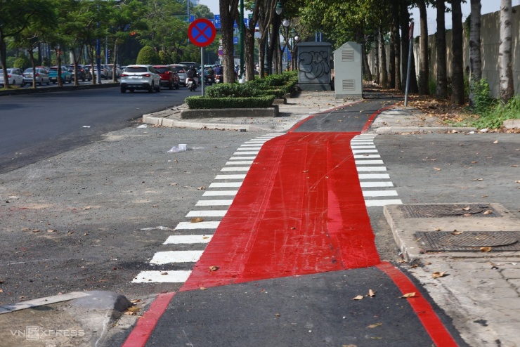 Làn đường cho xe đạp đầu tiên tại TP HCM hoàn thành - 3