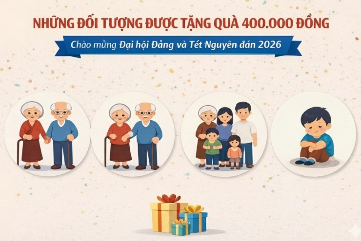 Chi tiết tất cả các đối tượng sẽ nhận được quà 400.000 đồng chào mừng Đại hội Đảng và Tết Nguyên đán 2026