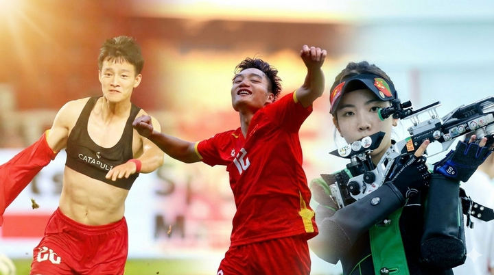 Từ trái qua phải: Nguyễn Thanh Nhàn - Nguyễn Xuân Bắc - Lê Thị Mộng Tuyền, 3 VĐV SEA Games 33 từng được tuyển thẳng đại học.