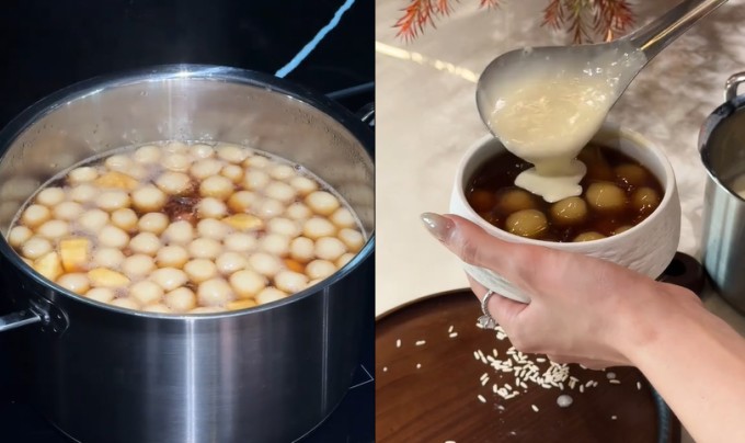 Thành phẩm món chè mochi sắn dẻo của Hoa hậu Đỗ Thị Hà.