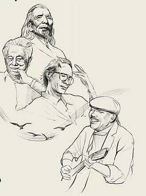 Poster chương trình "Về đây bốn cánh chim trời", vinh danh các nhạc sĩ Văn Cao, Phạm Duy, Trịnh Công Sơn, Trần Tiến. Ảnh: Ngọc Việt