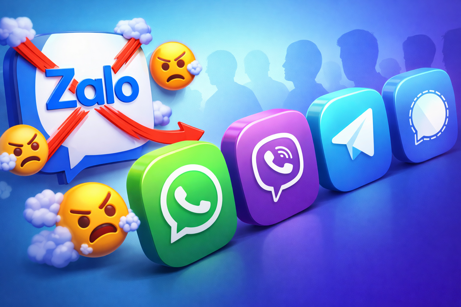 Người dùng đang quay lưng với ứng dụng Zalo, tìm tới các ứng dụng khác