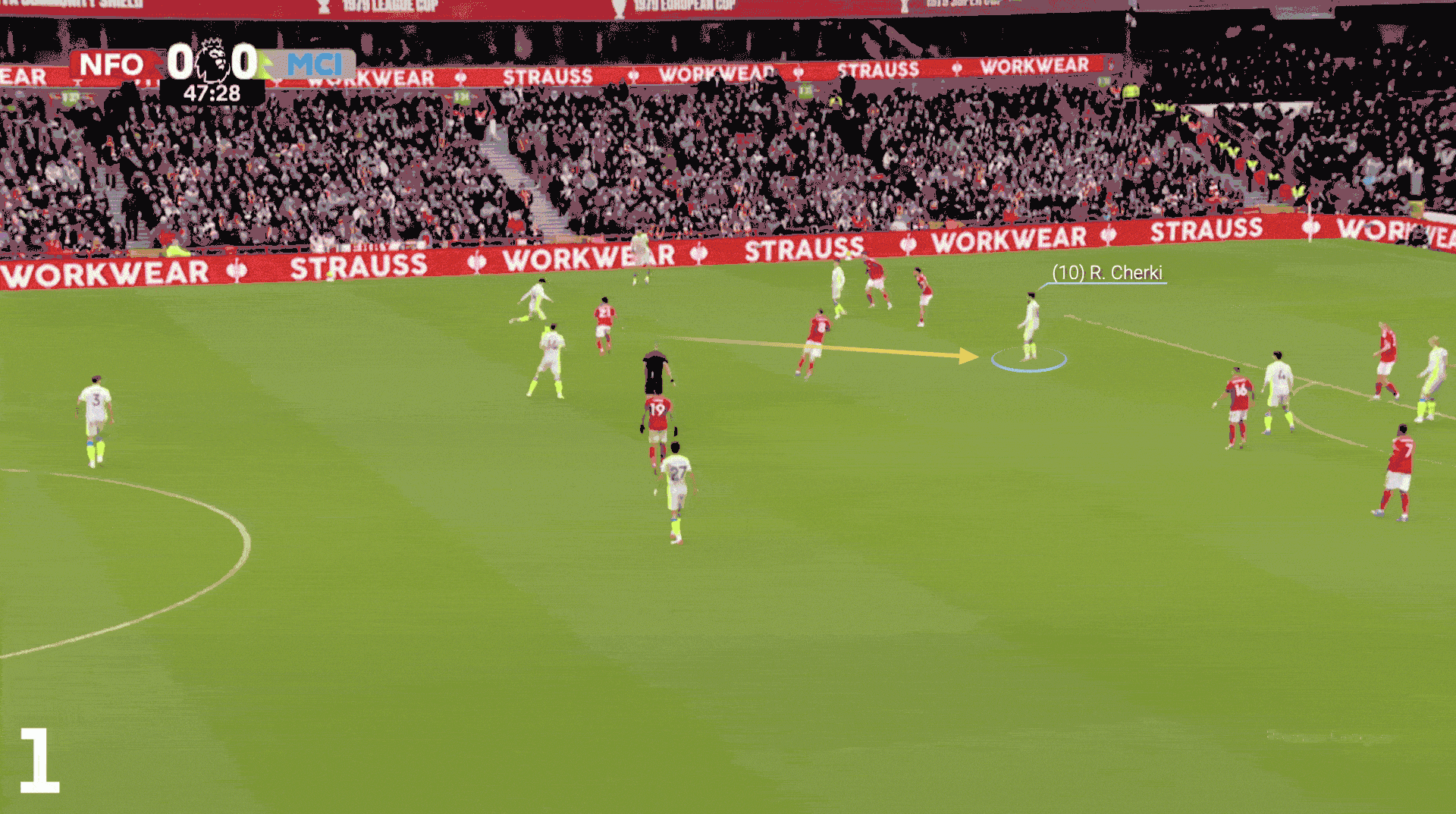 Cherki kiến tạo cho Reijnders ghi bàn mở tỷ số.