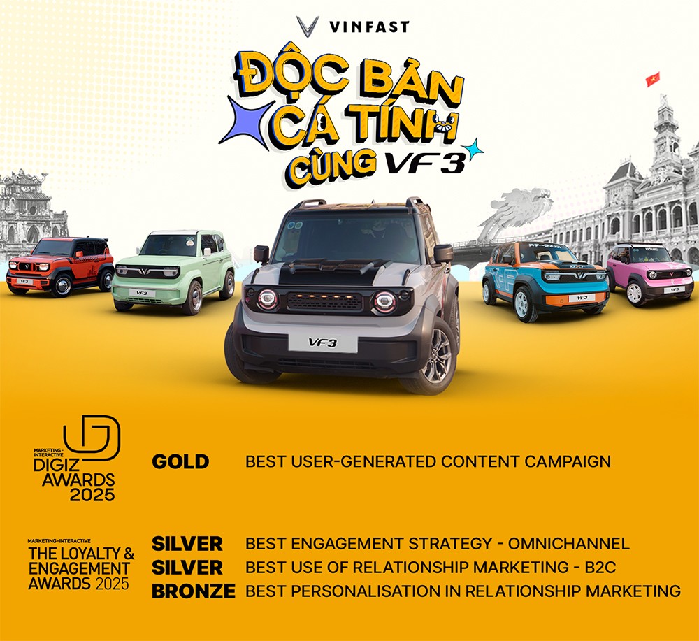 VinFast VF 3 thắng 4 giải Marketing mang tầm cỡ quốc tế