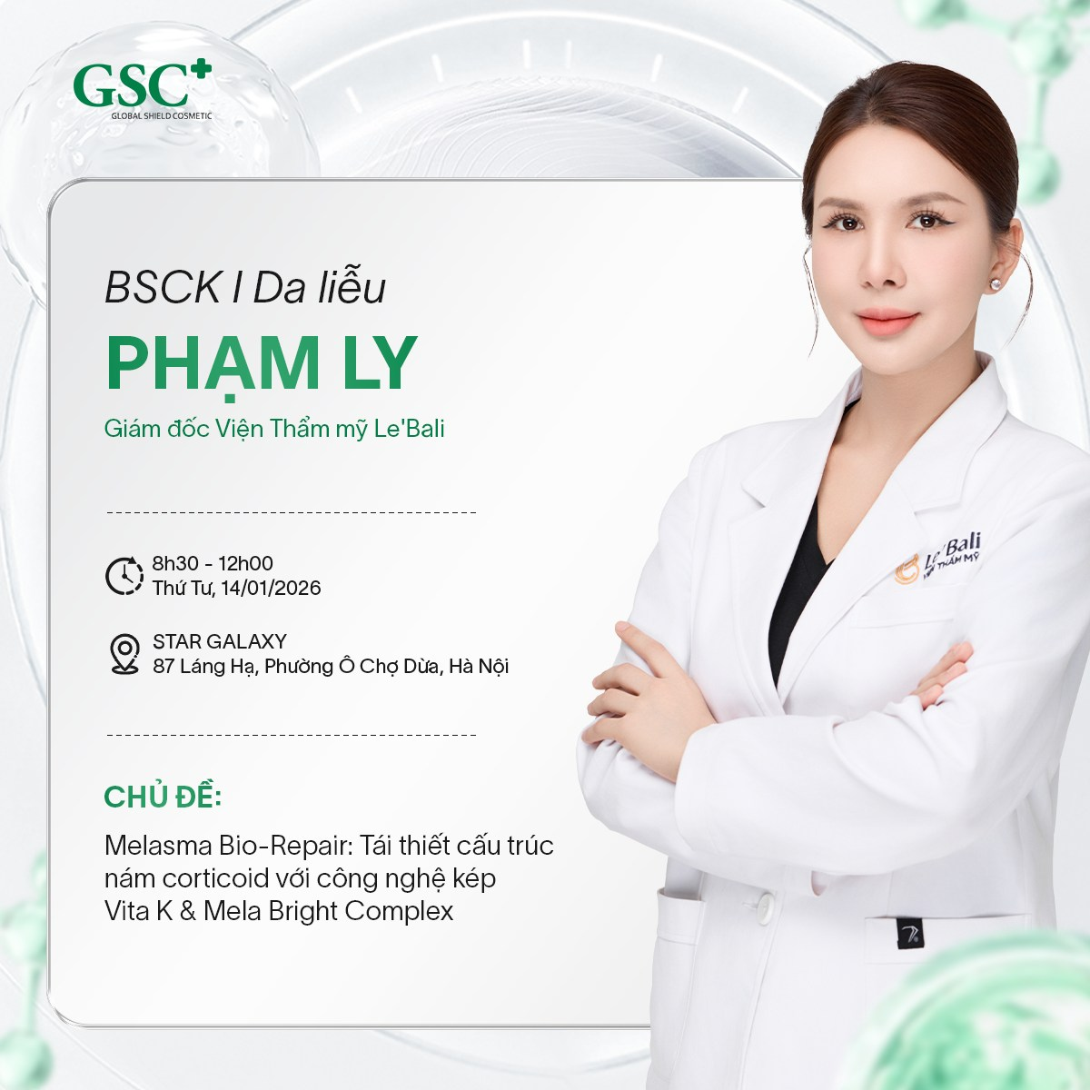 BSCK I Da liễu - Giám đốc Viện Thẩm Mỹ Le’Bali - Phạm Ly