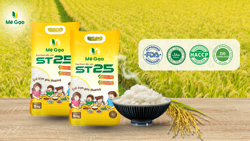 Gạo ST25 Mê Gạo - Gạo thuần 100%, dẻo thơm chuẩn vị - 1