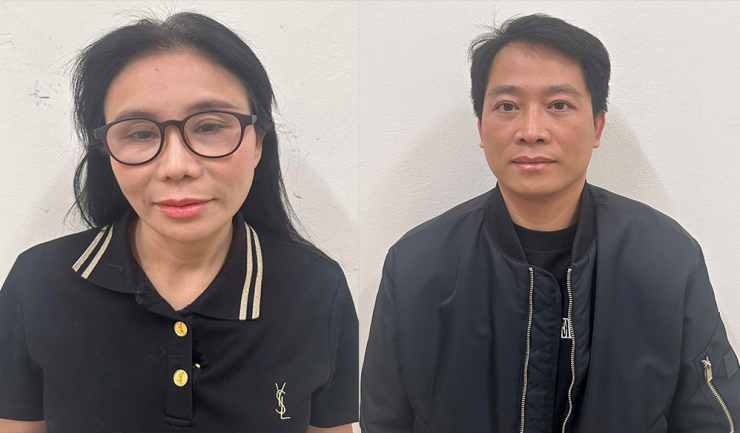 Vợ chồng Phan Thị Mai – Hoàng Kim Khánh. Ảnh: BCA.