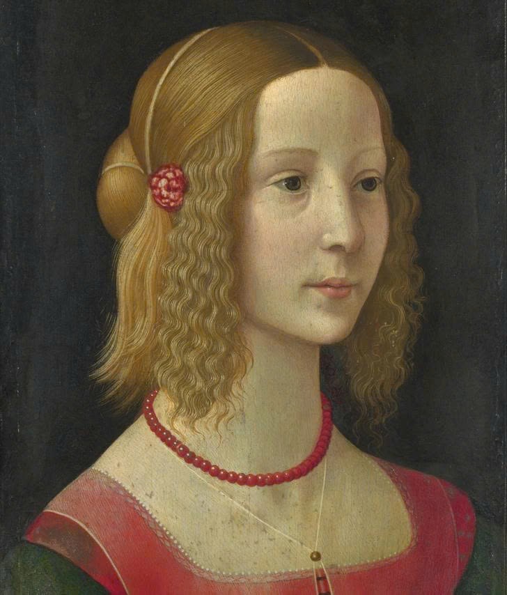 Theo tác giả cuốn Art Investigations: Images, Symbols, and Hidden Meanings in Art, một chuỗi san hô đỏ với khóa vàng quanh cổ phụ nữ có thể tiết lộ tình trạng hôn nhân. Nếu khóa nằm phía trước, người phụ nữ đã kết hôn. Nếu khóa lệch sang trái, cô đang đính hôn. Còn nếu khóa ở bên phải, điều đó cho thấy cô vẫn độc thân.