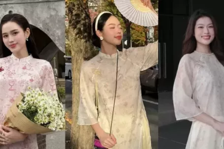 Loạt áo dài bay bổng được Hoa hậu Đỗ Thị Hà, Thanh Thủy lựa chọn dịp cuối năm