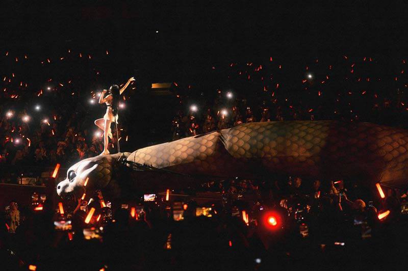 Nữ ca sĩ cưỡi mãng xà dài 30 m trước 40.000 người - 4