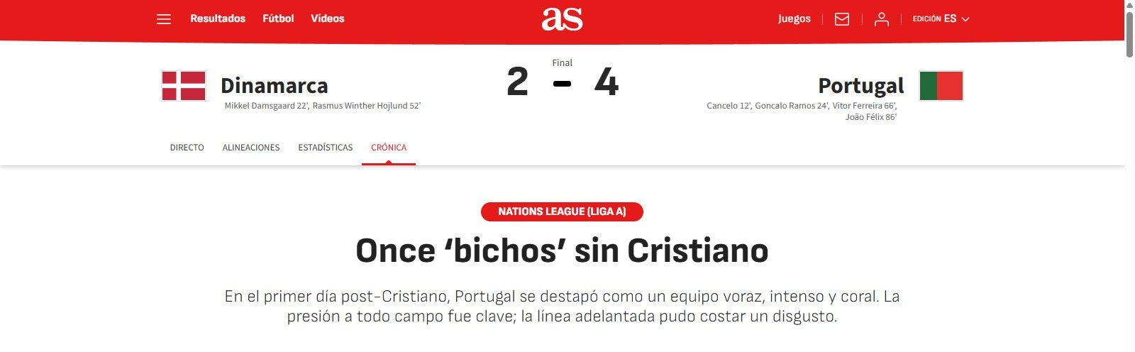 "11 quái thú khi không có Cristiano" - dòng tít của tờ AS