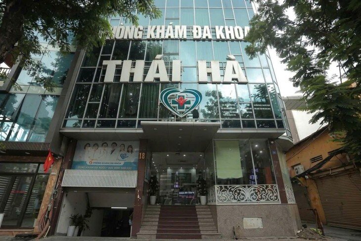 Phòng khám Đa khoa Thái Hà. Ảnh: Công an TP Hà Nội.