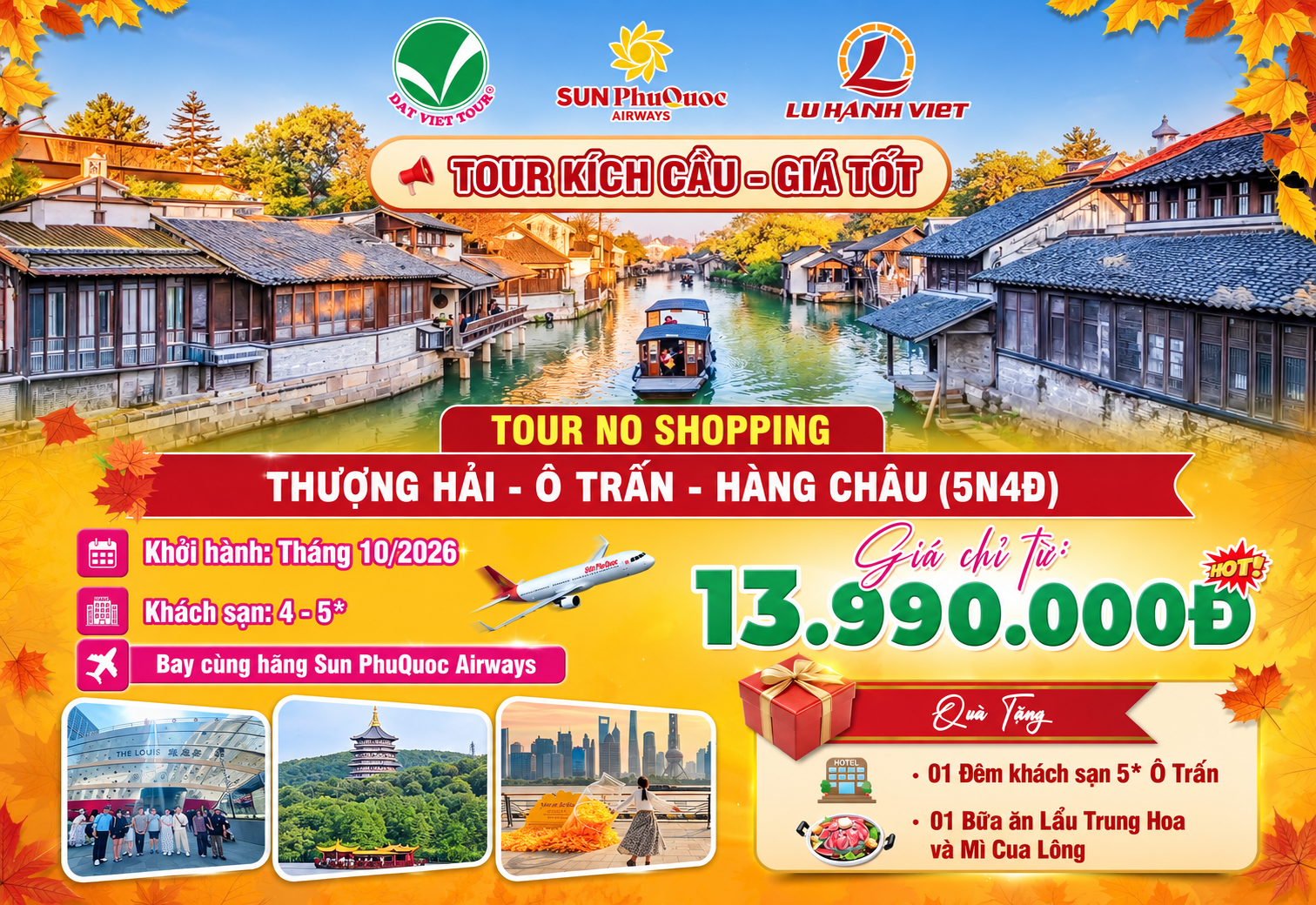 Đất Việt Tour ưu đãi sốc tháng 10: Tour Thượng Hải 5n4đ no shopping chỉ 13.990.000đ - 1