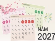 Lịch các kỳ nghỉ lễ Tết năm 2027