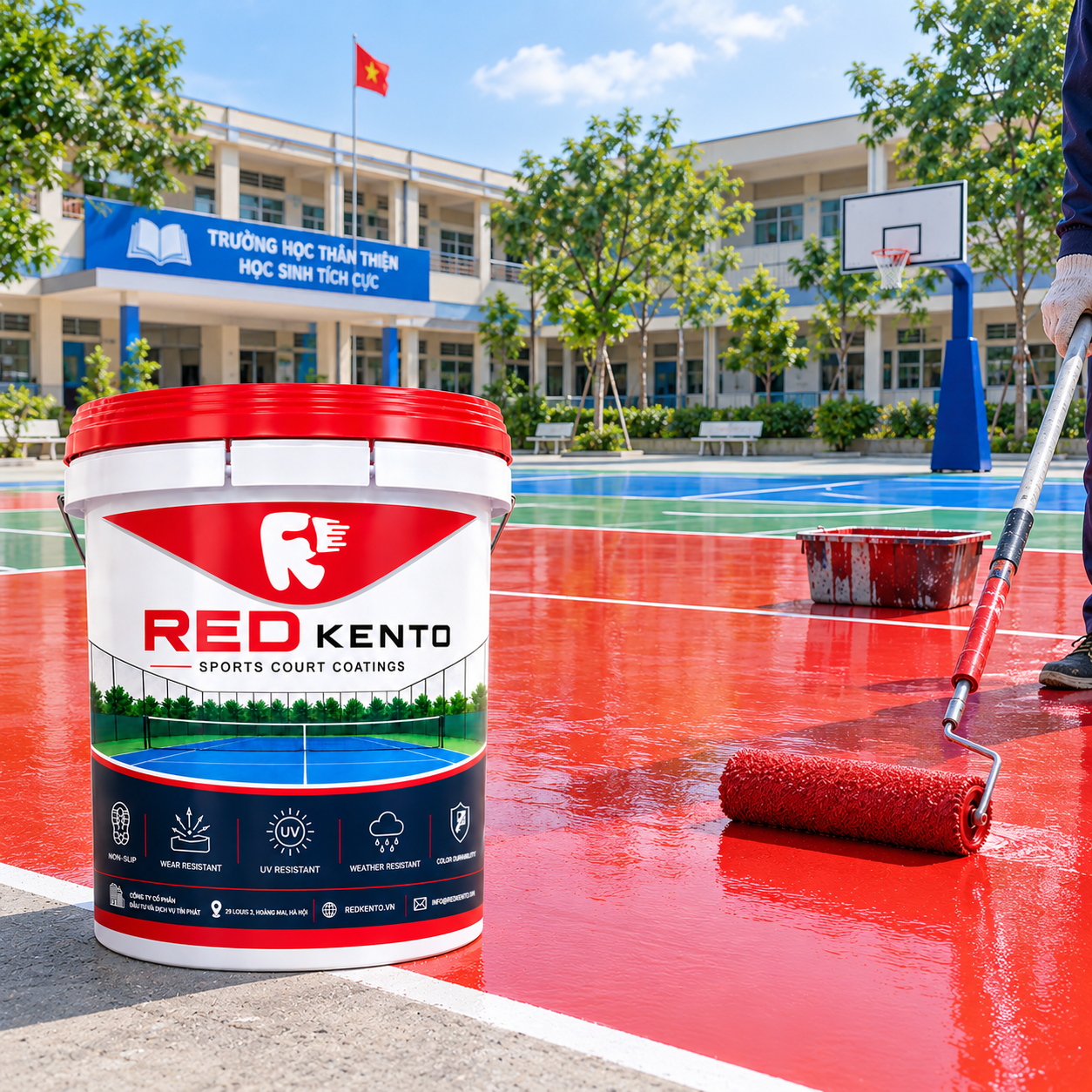 Sơn epoxy tạo lớp phủ bền chắc, bảo vệ nền bê tông và nâng cao tính thẩm mỹ cho công trình
