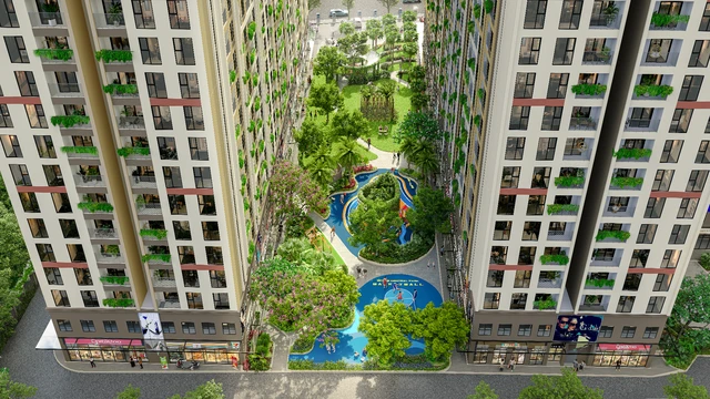 Hệ thống công viên, khu vui chơi, khu thể thao cùng thương mại, dịch vụ tích hợp ngay trong khuôn viên, mang đến không gian sống thuận tiện cho cả gia đình.